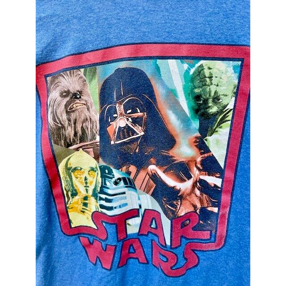 Star Wars Layered Long Sleeve T-Shirt Hoodie Size L Yoda Darth Vader Chewbacca - Picture 2 of 5